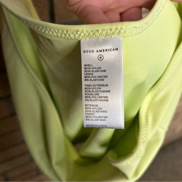 Good American Key Lime One Shoulder One Piece Swimsuit Size 6 (3XL) - Picture 4 of 4